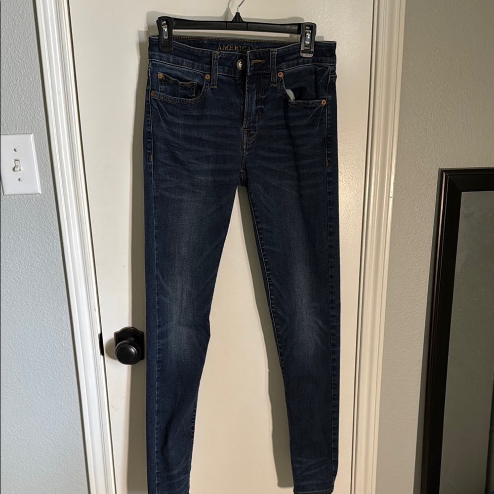 American Eagle Outfitters Blue Skinny Jeans with Tapered Fit